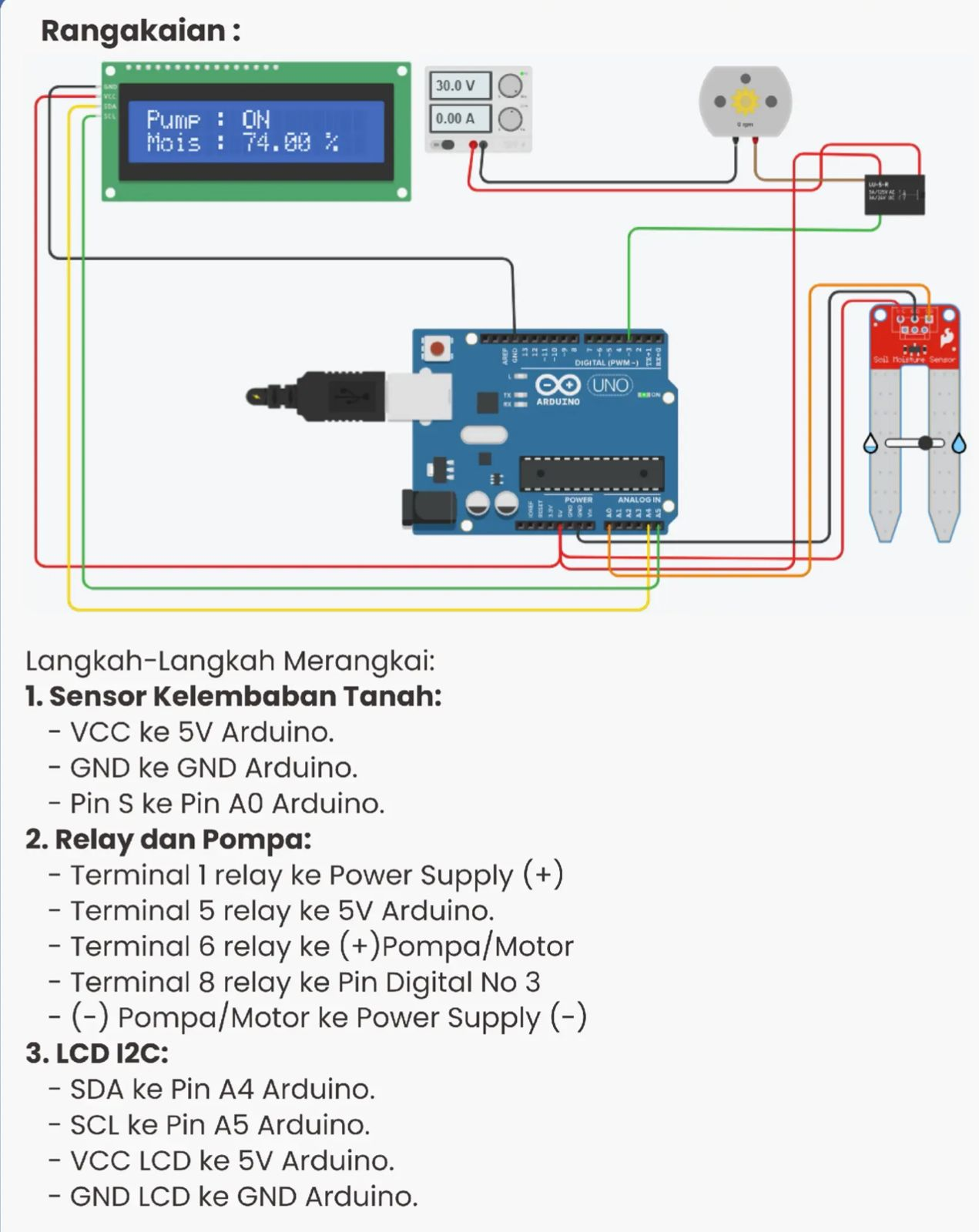 Membuat pompa otomatis dengan sensor kelembaban  slide 1