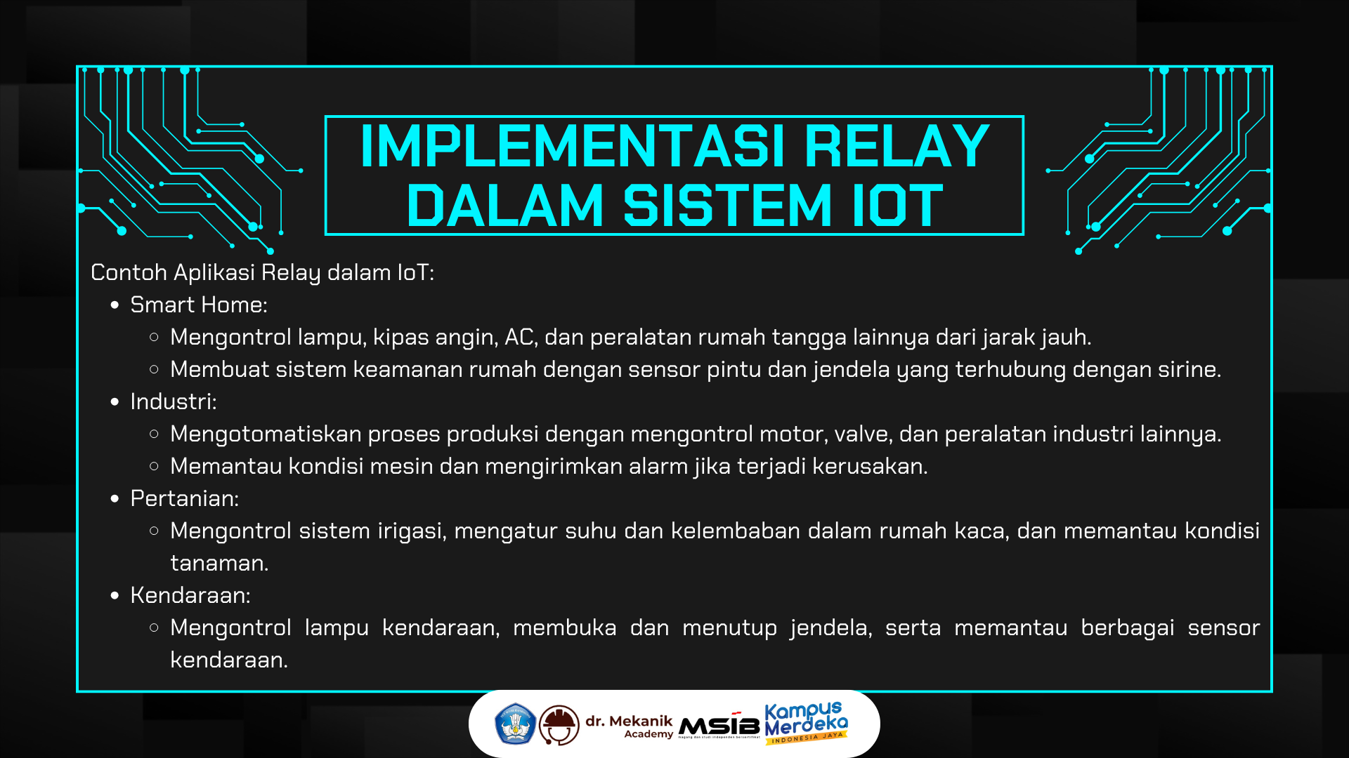 Implementasi relay dalam sistem IoT slide 3