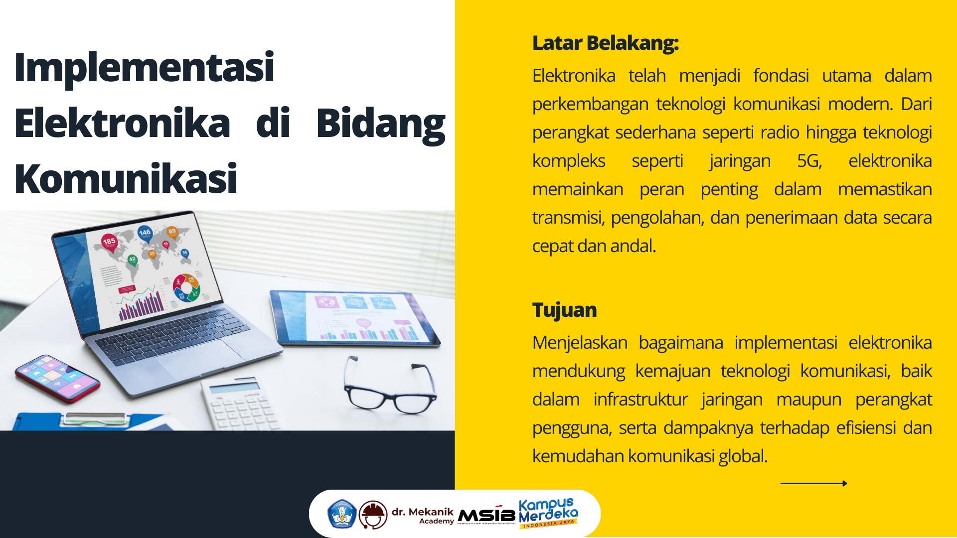 Implementasi Elektronika di Bidang Komunikasi slide 1