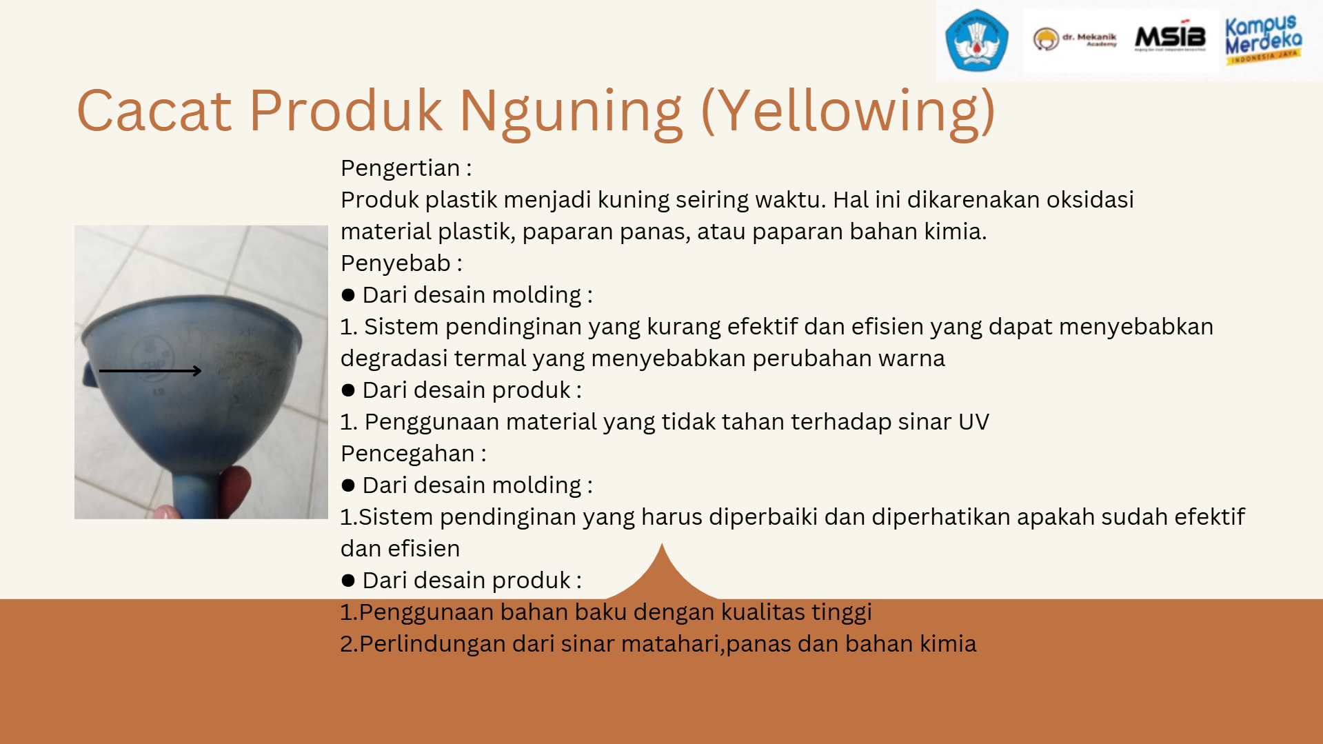 Kecacatan produk dari proses molding slide 1