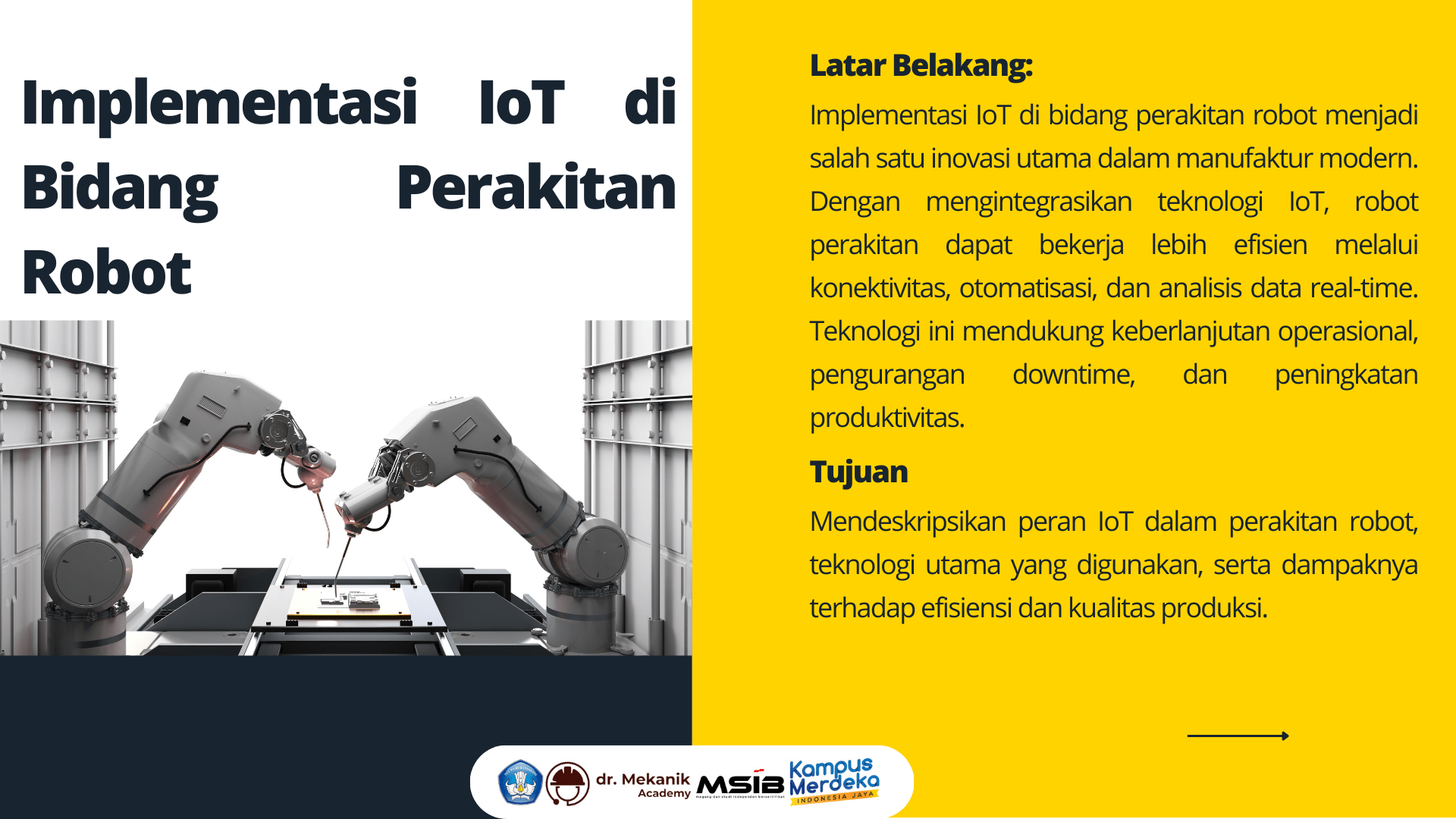 Implementasi IoT di Bidang Perakitan Robot slide 1