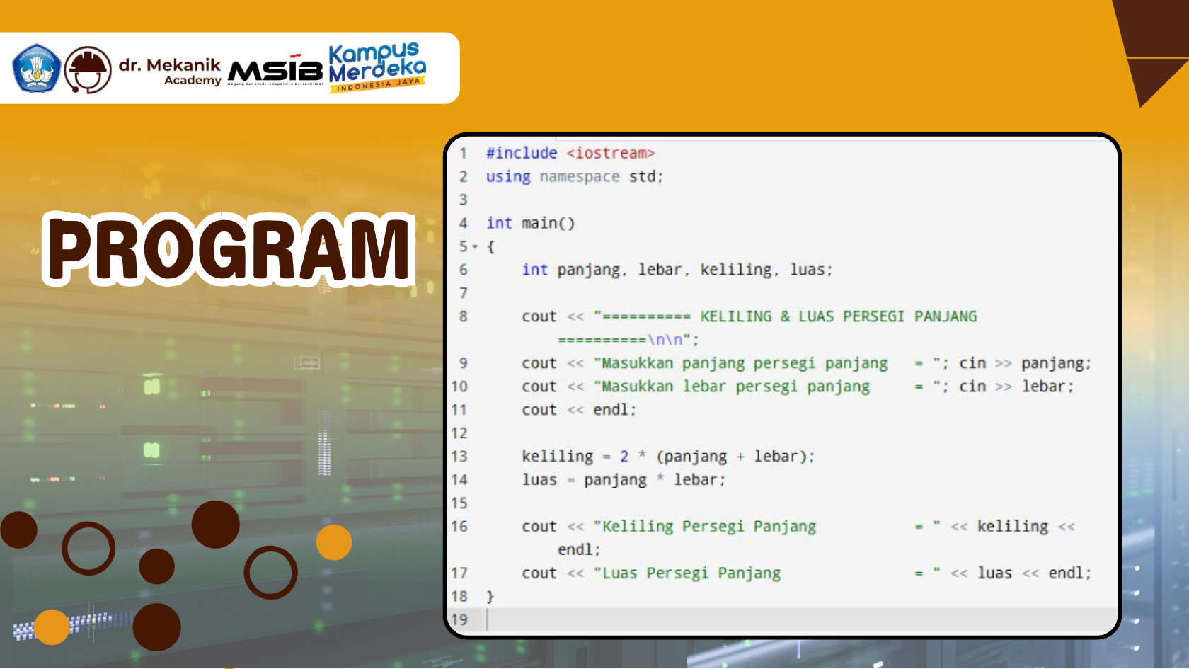 Menghitung bangun datar menggunakan C++ slide 2