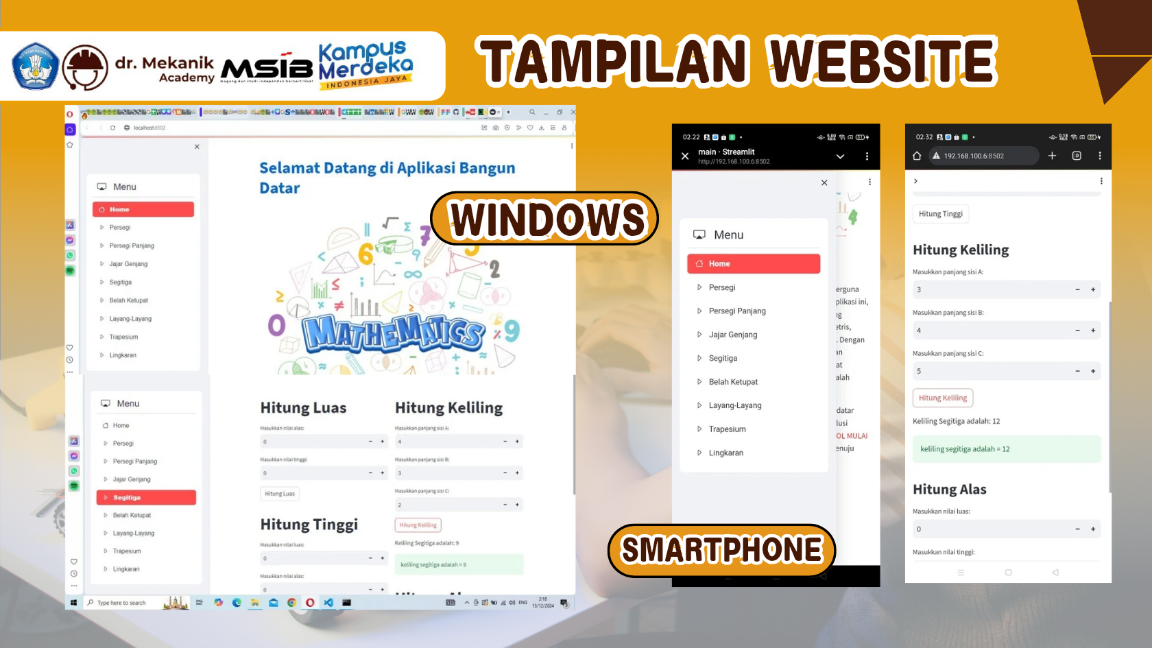 Aplikasi bangun datar menggunakan python streamlit slide 2