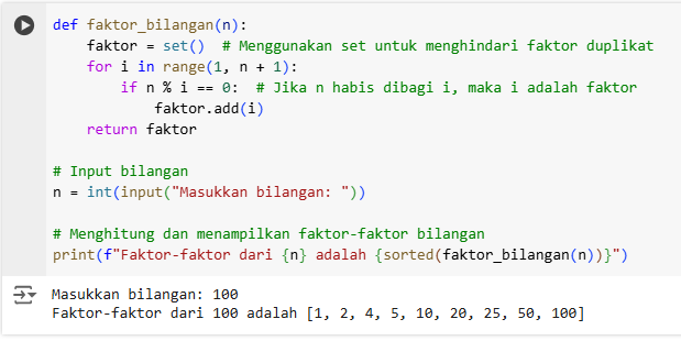 Program Faktorial & Faktor Bilangan Pada Python  slide 1
