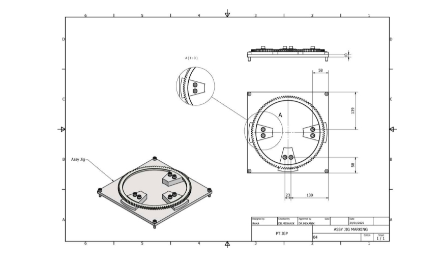 Perancangan meja untuk proses marking pada ring ge slide 2