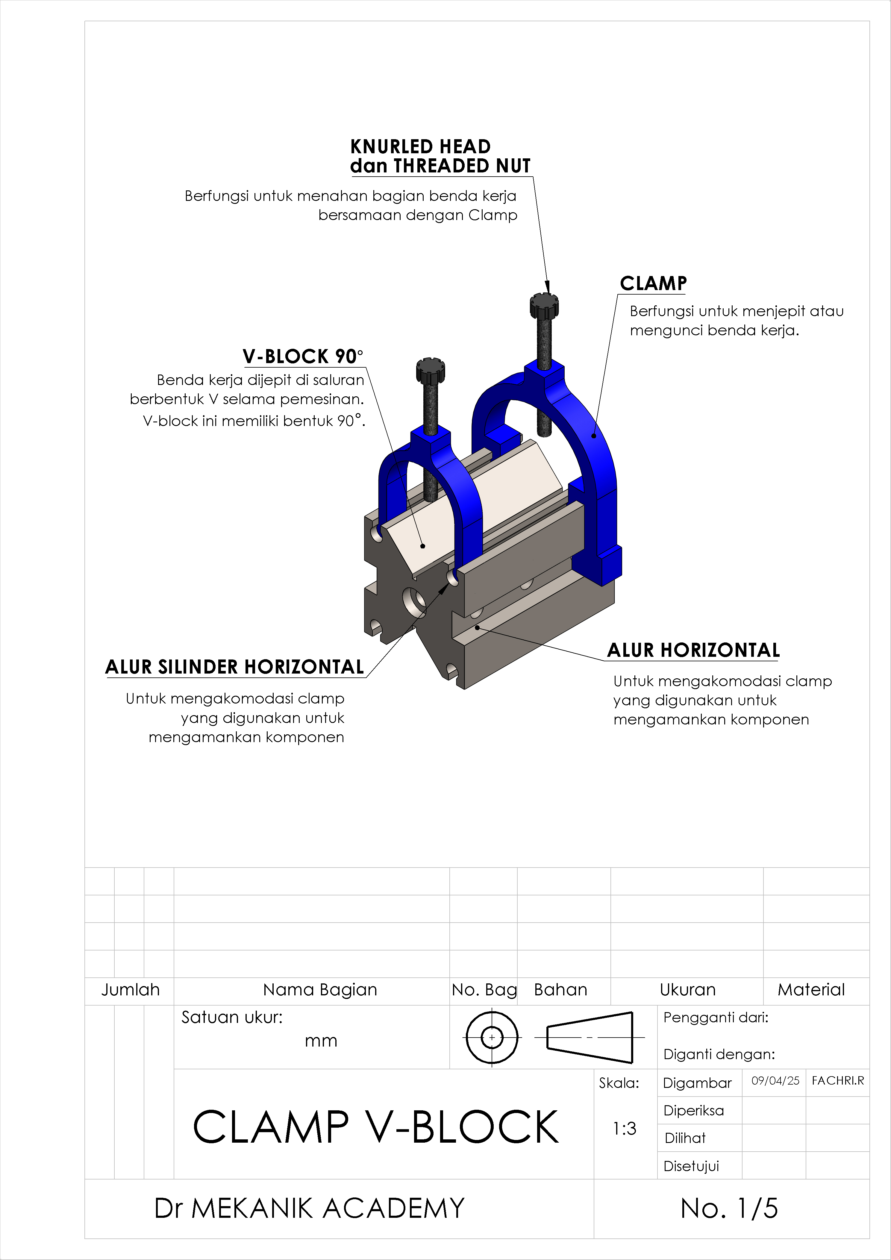 DESIGN CLAMP V-BLOCK DENGAN SOLIDWORKS slide 1