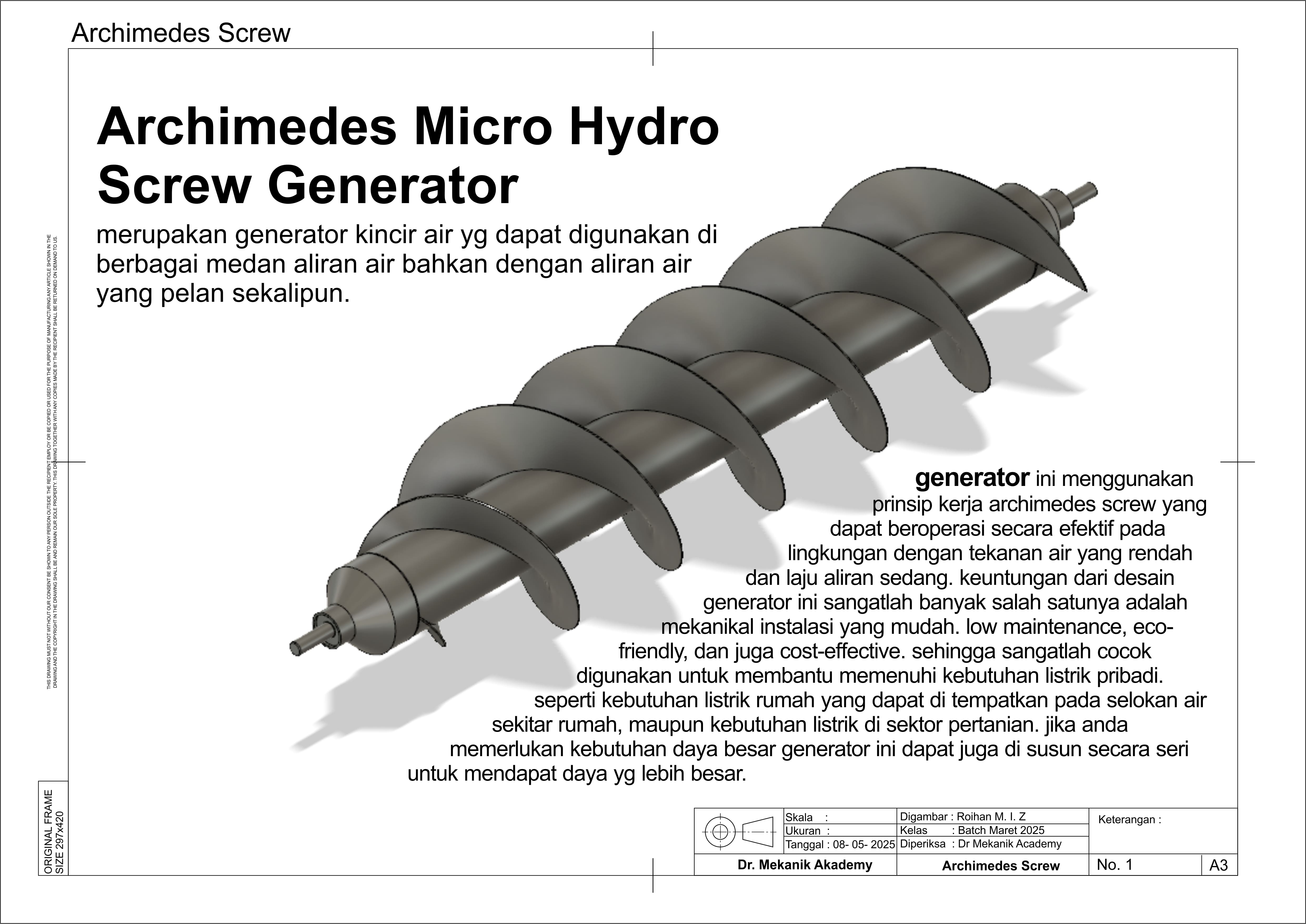 Archimedes Micro Hydro Screw Generator slide 1