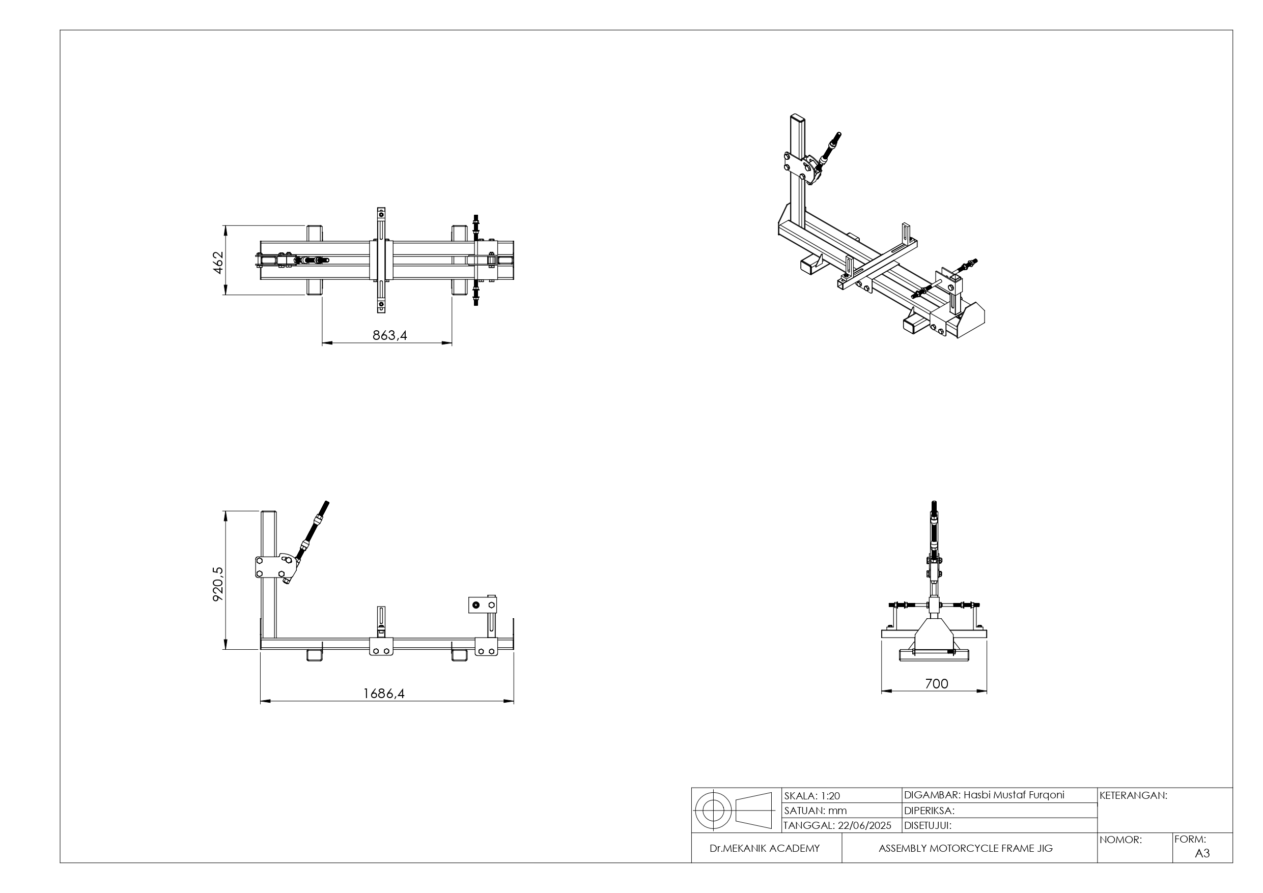 Desain 3D Motorcycle Frame Jig slide 2