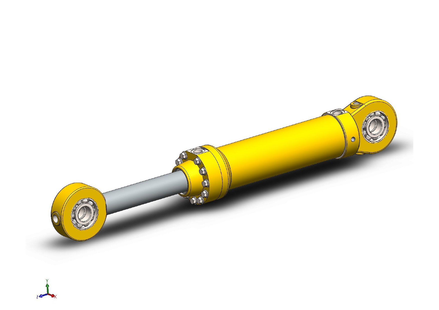 Model 3D Silinder Hidrolik di SolidWorks slide 3