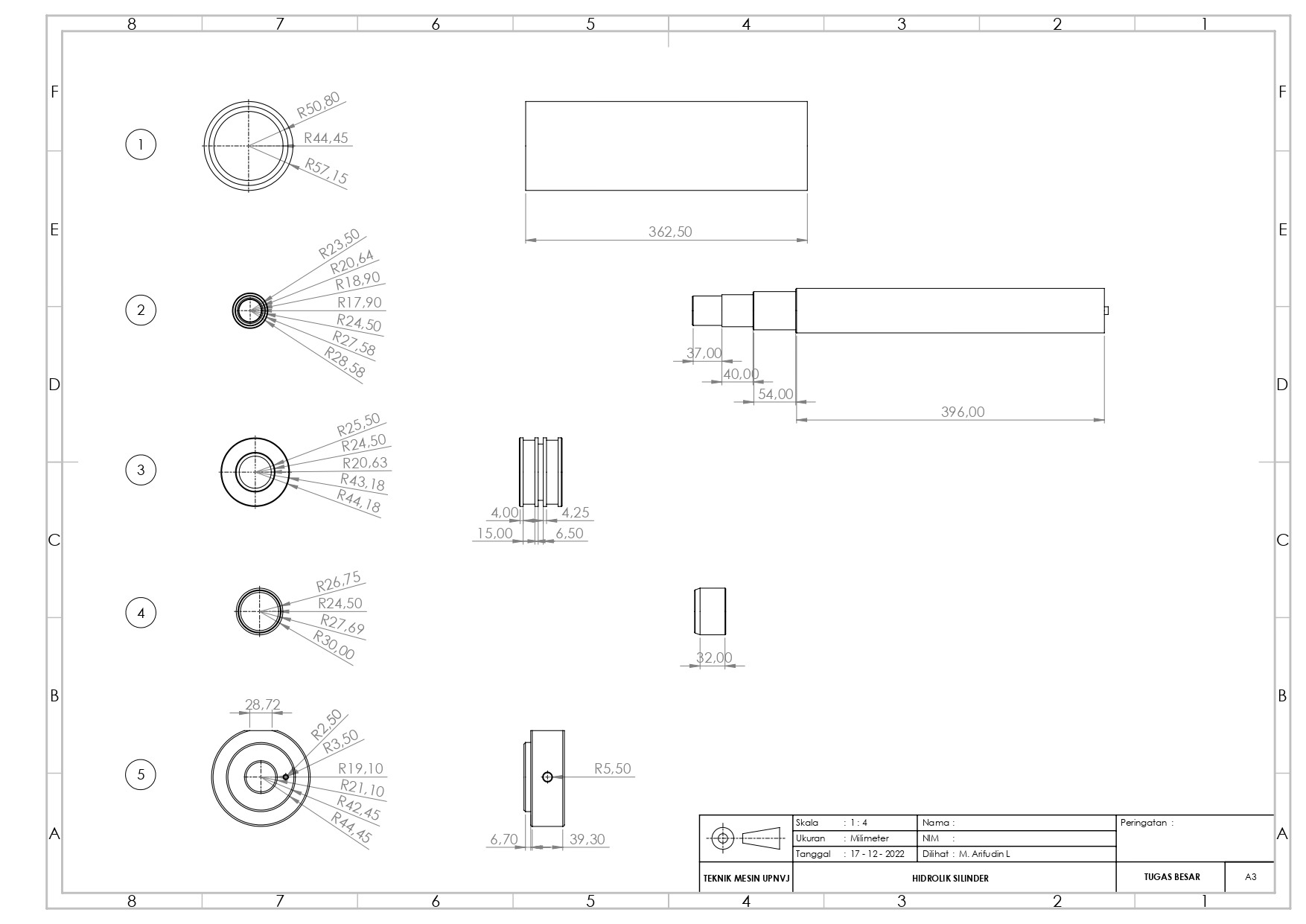 Model 3D Silinder Hidrolik di SolidWorks slide 2