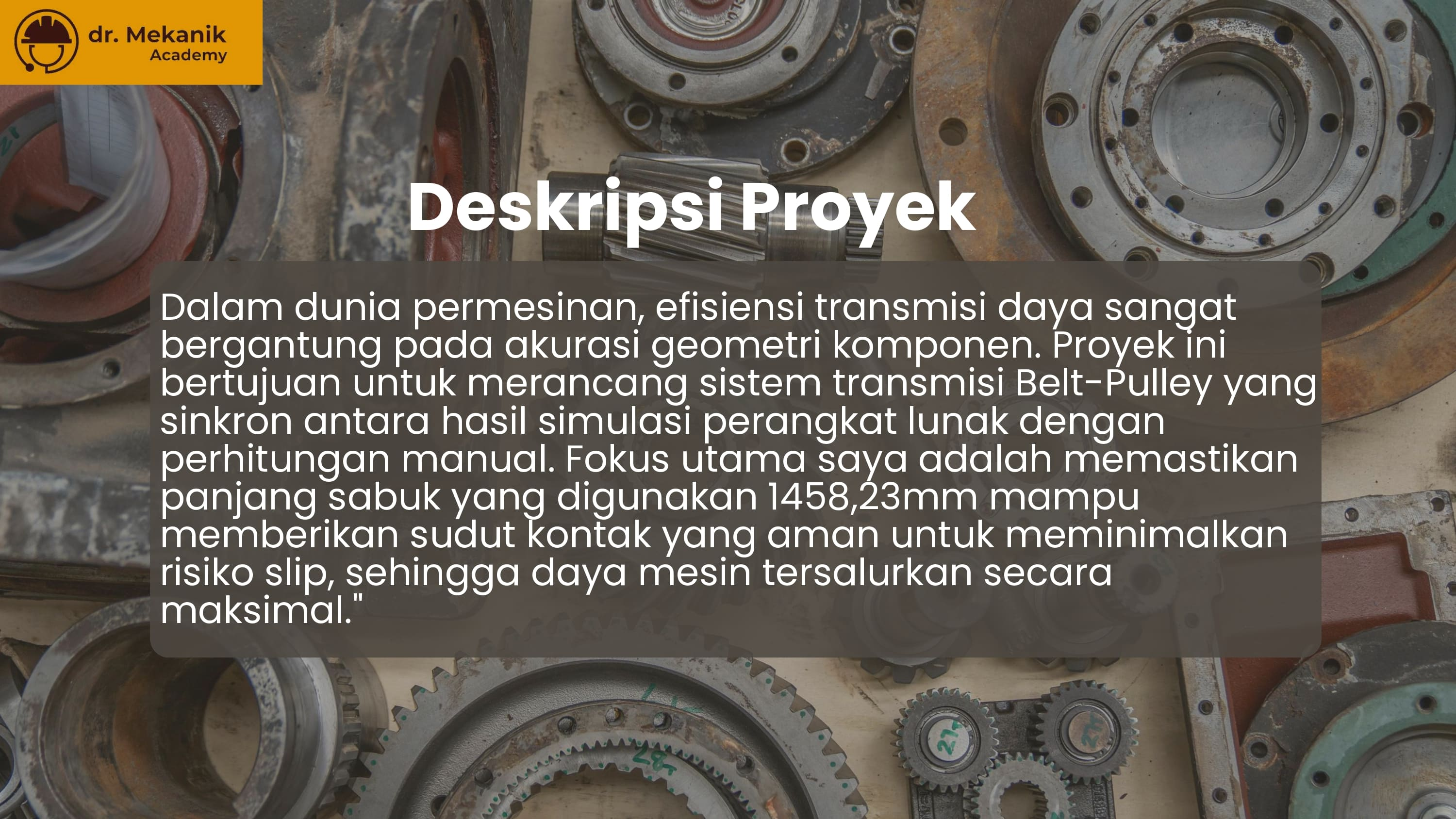 Analisis Presisi Transmisi V-Belt slide 1