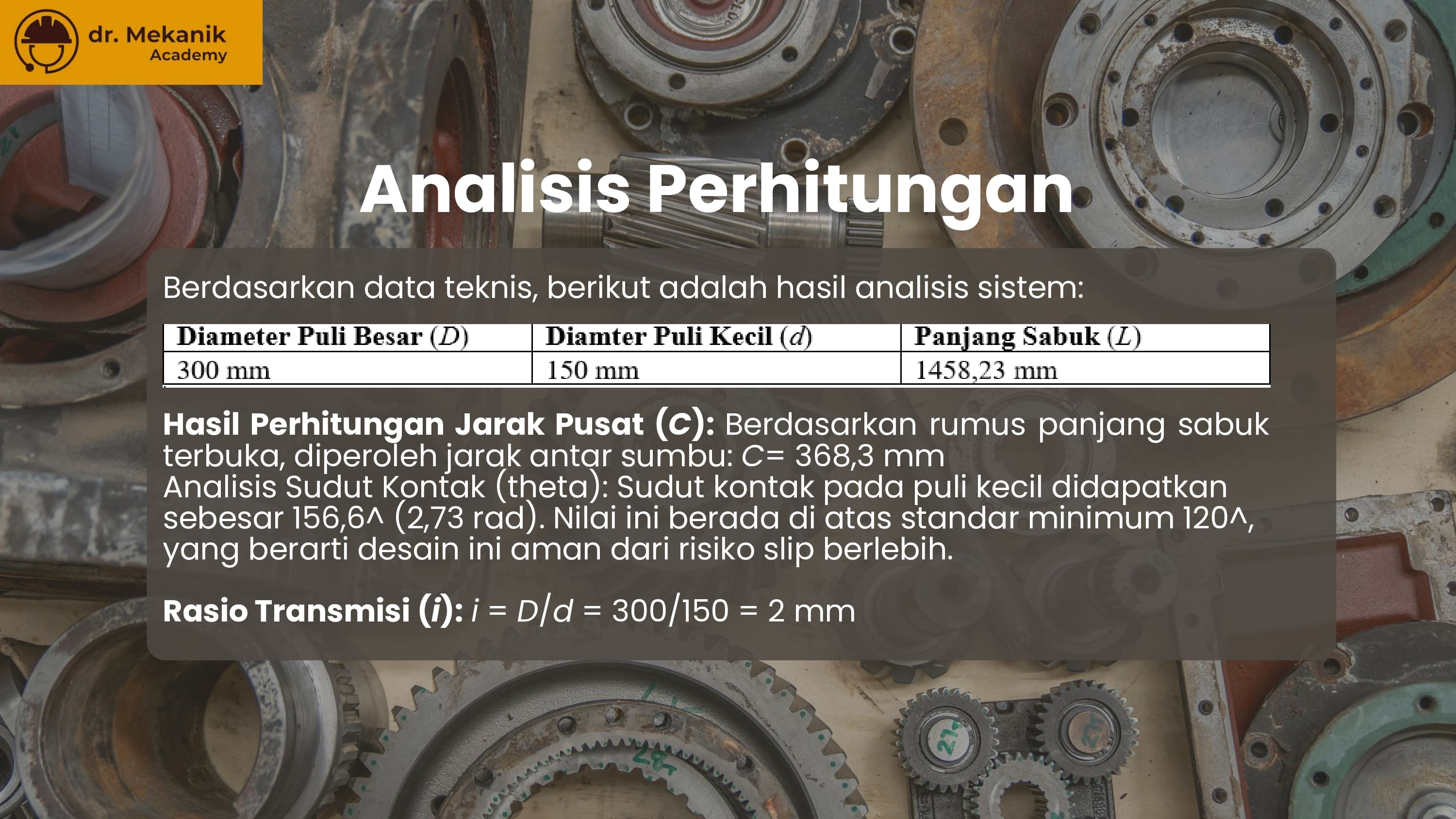 Analisis Presisi Transmisi V-Belt slide 2