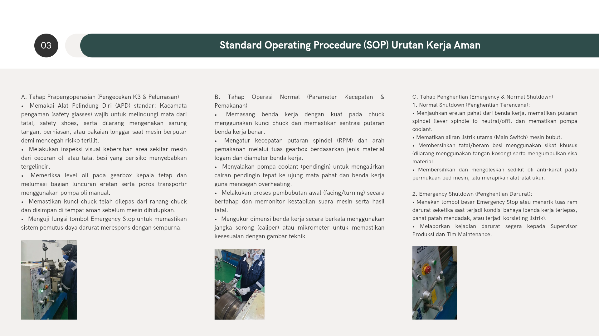 K3 DAN OPERATOR PRODUKSI MESIN BUBUT slide 2