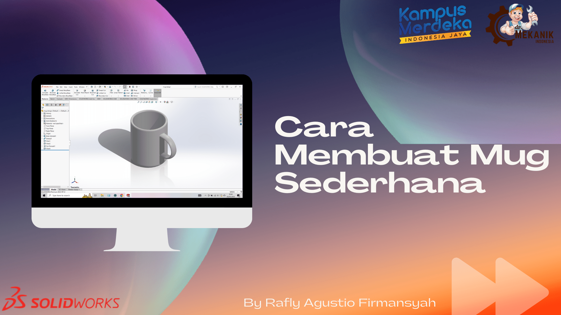 Desain Mug Sederhana Menggunakan Solidworks