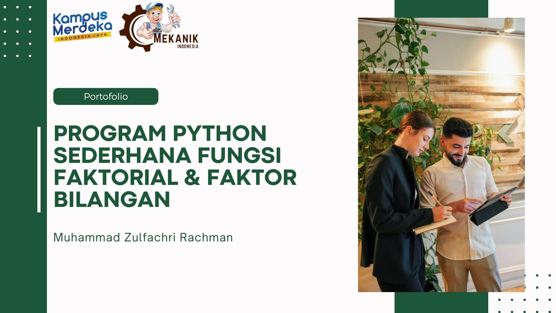 program python fungsi faktorial & bilangan