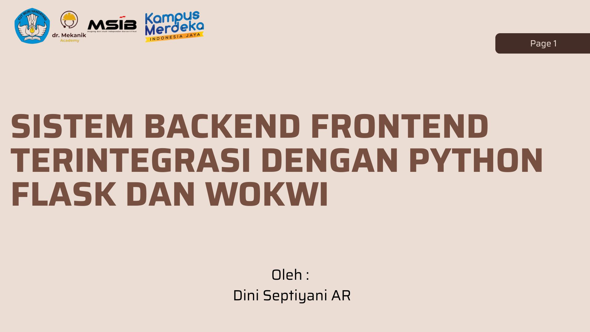 Sistem Backend Frontend Terintegrasi dengan Python