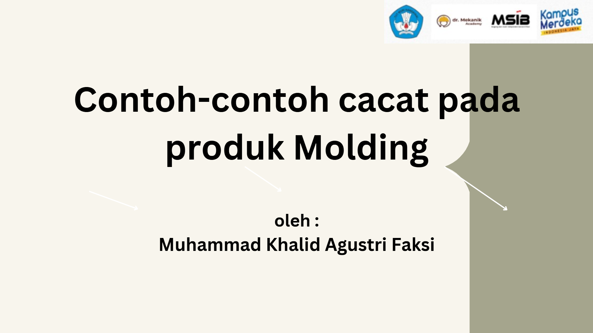 Kecacatan produk dari proses molding