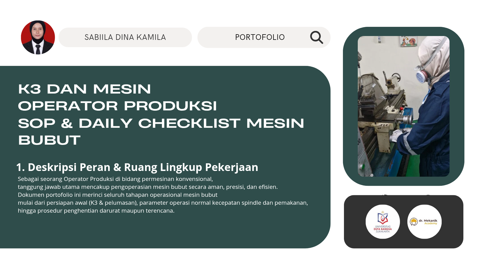 K3 DAN OPERATOR PRODUKSI MESIN BUBUT